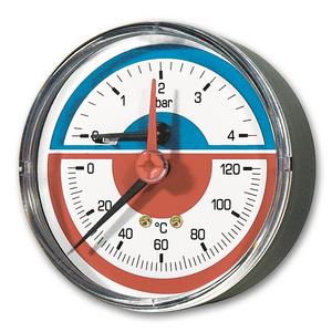 Termomanometer so zadným pripojenímTM 120 A, 0-4 bar