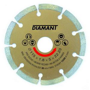 Kotúč diamantový segmentový, betón 115/22,2 mm