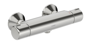 Vodovodná batéria sprchová nástenná chrómová prívod teplej vody vpravo, rozteč 150 mm, Hansa Micra 58152171