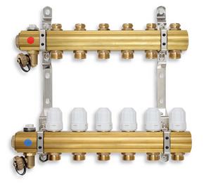 Rozdeľovač s regulačnými a uzavieracími ventilmi bez guľových kohútov 10-okruhov NOVASERVIS