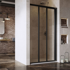 Sprchové dvere posuvné trojdielne ASDP3-100 výška 198 cm, profil čierny, sklo čire, Ravak 00VA03R2Z1