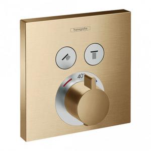 Vodovodná batéria sprchová podomietková termostatická, kartáčovaný bronz, bez PO telesa, na 2 spotrebiče, ShowerSelect, Hansgrohe