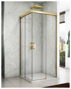 Dvojdielne posuvné dvere pravé 900 / 1 strana rohového vstupu, zlatý profil, sklo transparent, SanSwiss