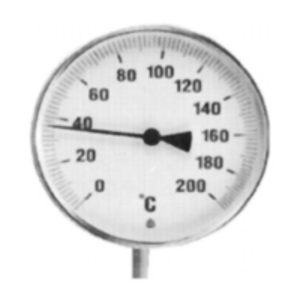 Teplomer stonkový uhlový TU100, l=160mm, 0+450°C