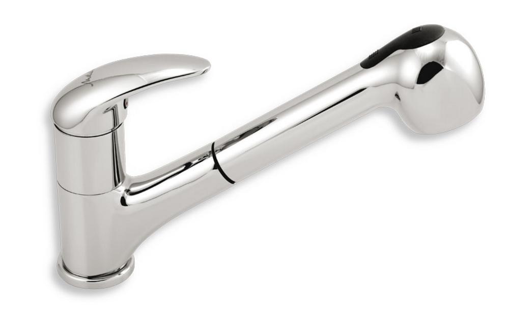 Vodovodná batéria drezová stojanková páková chrómová s vytahovacou sprskou Metalia 55  Novaservis