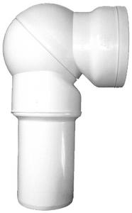 WC-Prípojovacie koleno DN90 s kĺbom na nastavenie uhla 0 - 90° biele s manžetovým tesnením pre keramiku