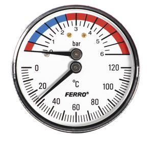 Termomanometer 63 0-6bar 0-120°C 1/2