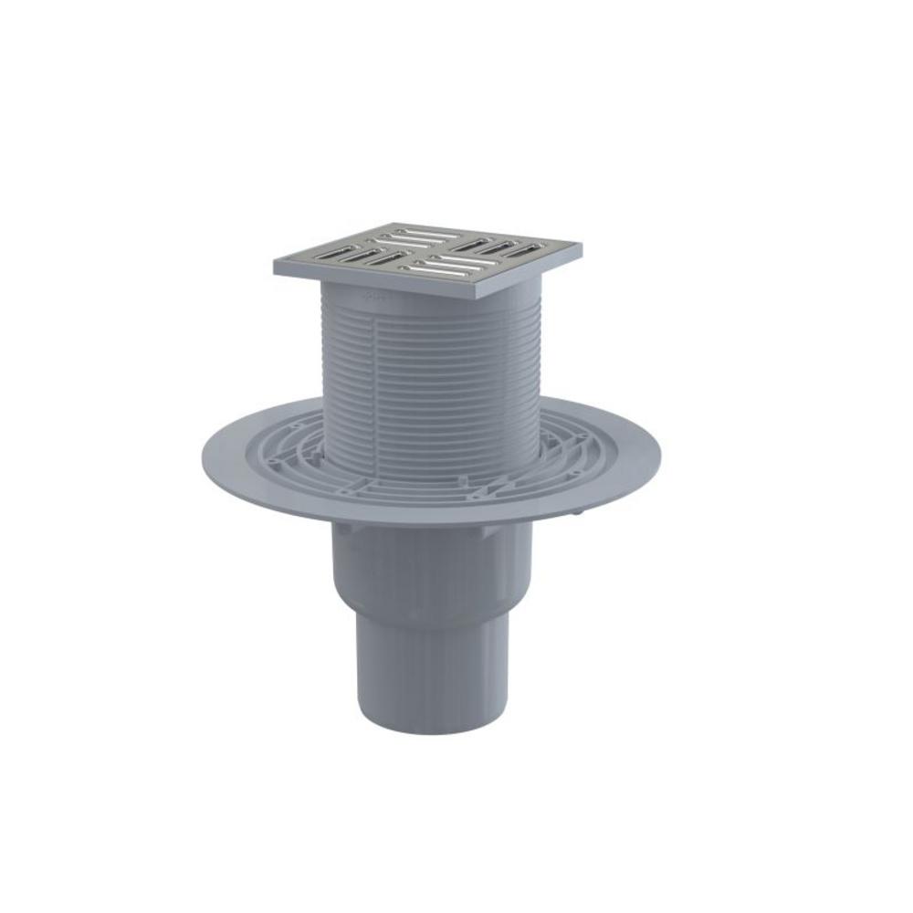 Podlahová vpusť 105x105/50/ priama nerez so záp.uzáverou Smart Alca APV2321