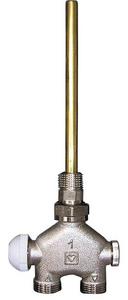 Pripoj. súprava pre kúpelňový radiátor HERZ-VUA-40 DN 15, priamy, pre 1-rúrkové sústavy, prednastaviteľný termostatický zvršok, pripojenie vyk. telesa ponornou rúrou dĺ = 290 mm