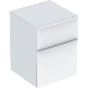 Bočná skrinka Geberit Smyle Square s dvomi zásuvkami: B=45cm, H=60cm, T=47cm, biele/lakované s vysokým leskom, biela/matná prášková farba