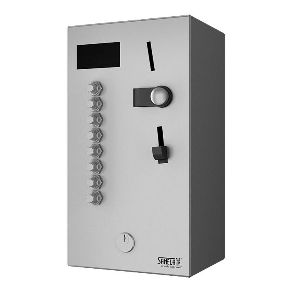 Mincový automat pre štyri až osem spŕch - interaktivne ovládanie, voľba sprchy tlačítkom Sanela SLZA 02LN
