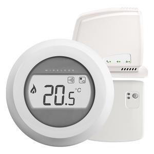 Izbový termostat Honeywell Bezdrôtový termostat Round s reléovou jednotkou pre kotol a internetovou bránou