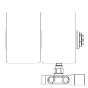 Radiátor hliníkový Lipovica PLANO 350/18CL  SP, spodné pripojenie pravé rohové termoventil dole