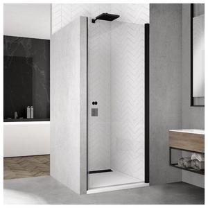 Jednokrídlové dvere / 1 strana rohového vstupu 1000, čierna matná/transparent, SOLINO Black RONAL Bathrooms