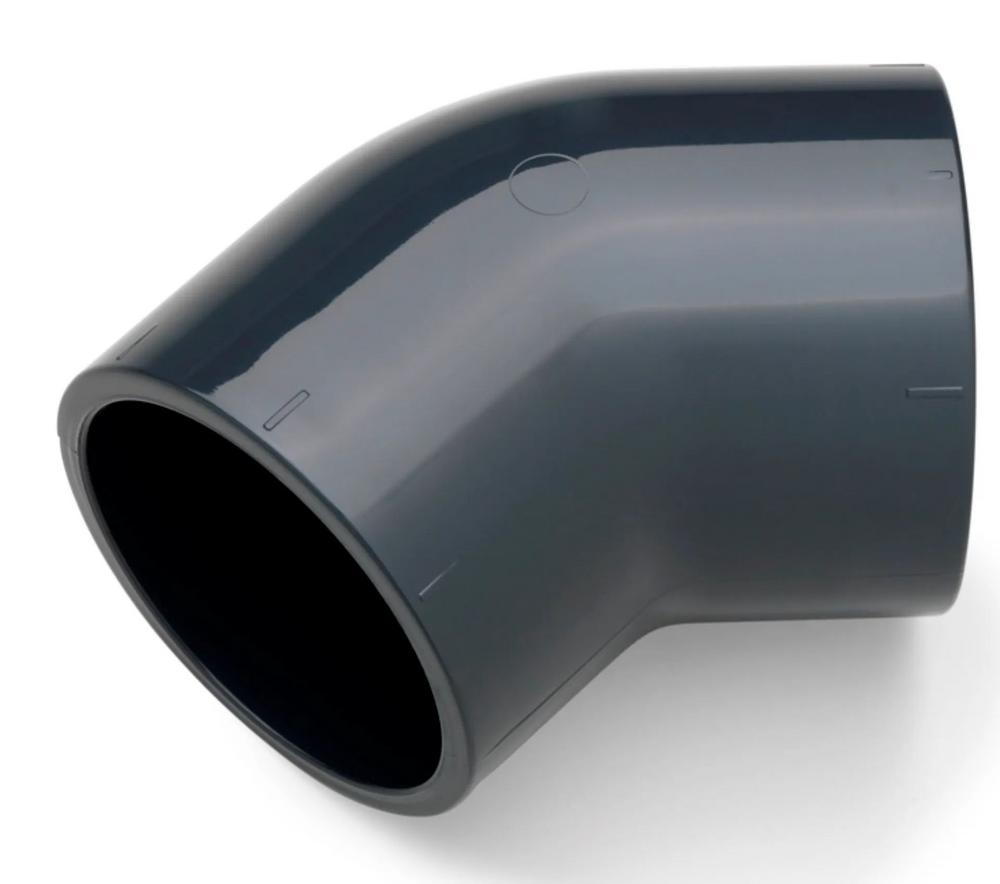 PVC-U tlakové lepené koleno     25/45°