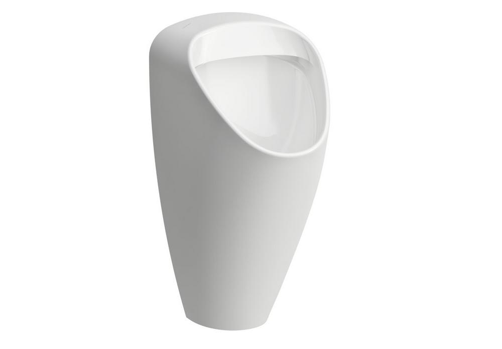 Pisoár so senzorom zadný prívod splachovanie Rimless vr. 1-litrového sifónu, antivandal, batériové napájanie (9 V), Bluetooth modul Laufen CAPRINO PLUS