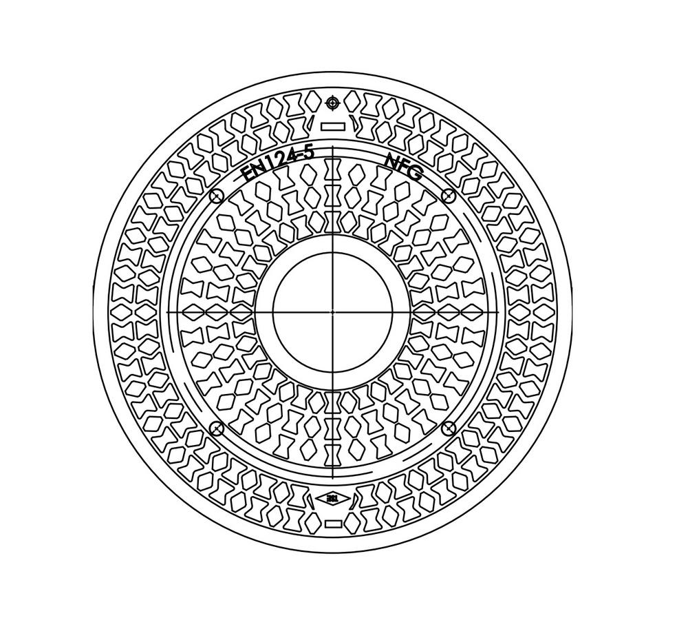 POKLOP KOMPOZITNY KRUHOVY 600  A15kN; uzamykateľný; tesnenie