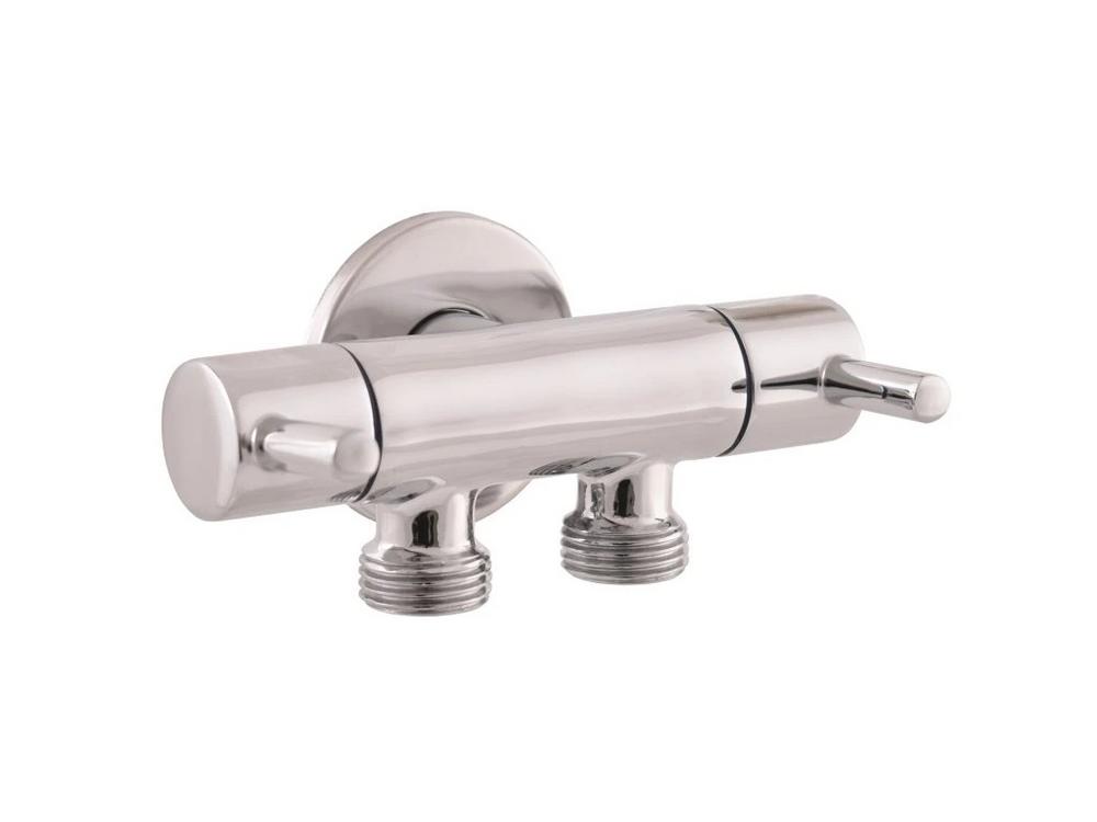 Rohový ventil s keramickým vrškom  1/2“x 2 x 1/2“ dvojity chrom RV0222