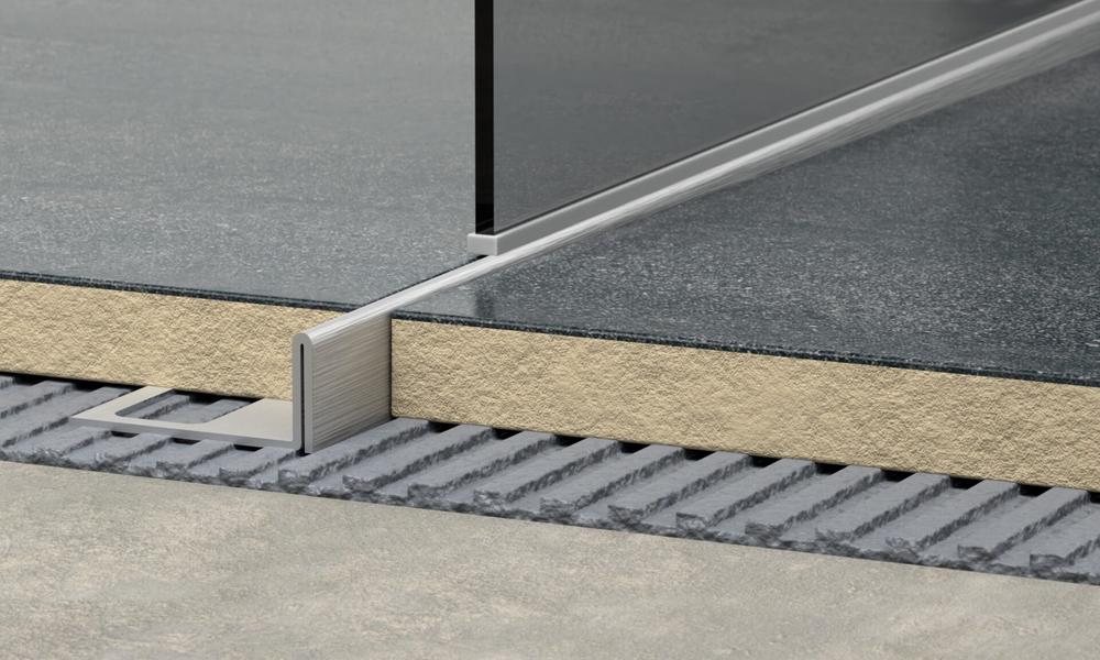 Lišta pre spádované podlahy nerez chemická kartáčovaná PRAVÁ h=10mm d=2,0m