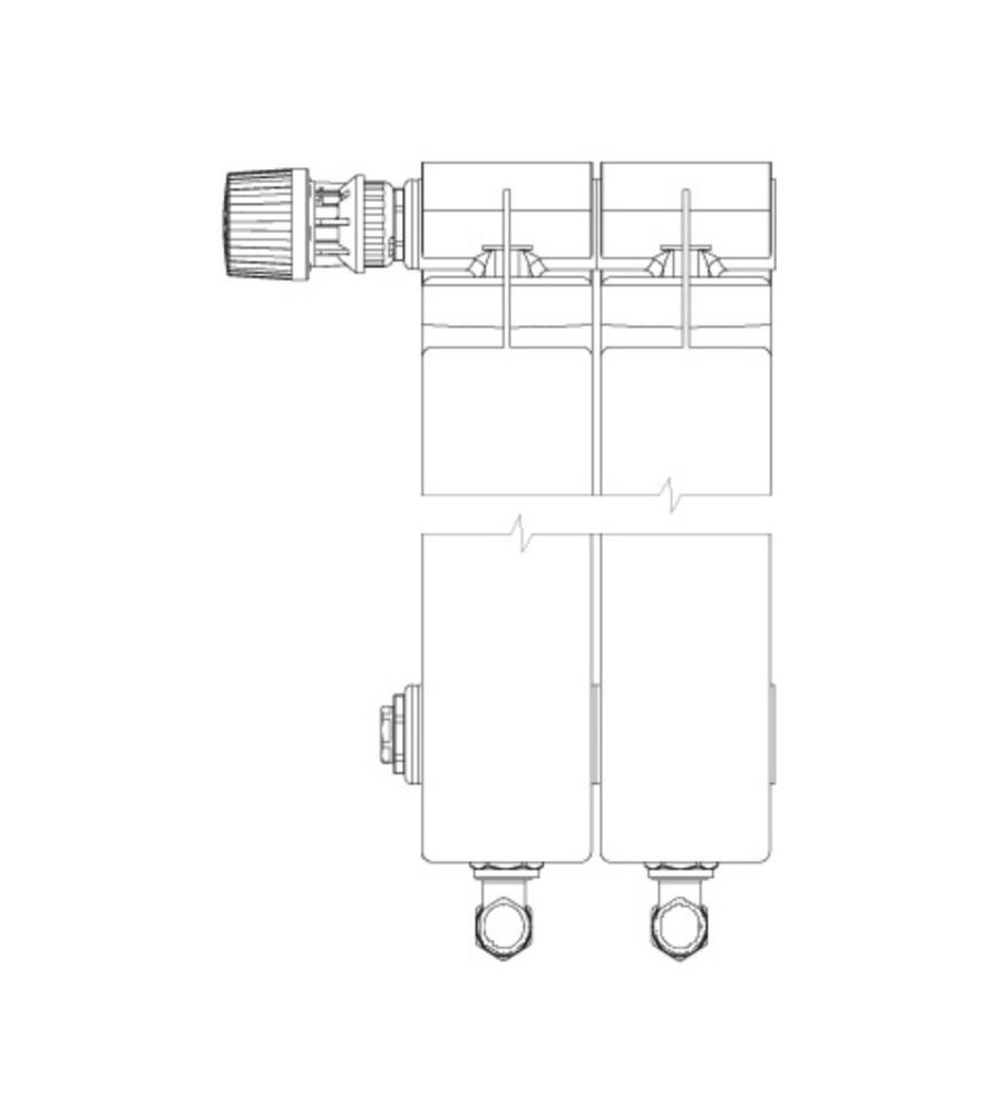 Radiátor hliníkový Lipovica ORION 350/ 4CL  PL, spodné pripojenie, rohový, ľavý, termoventil hore