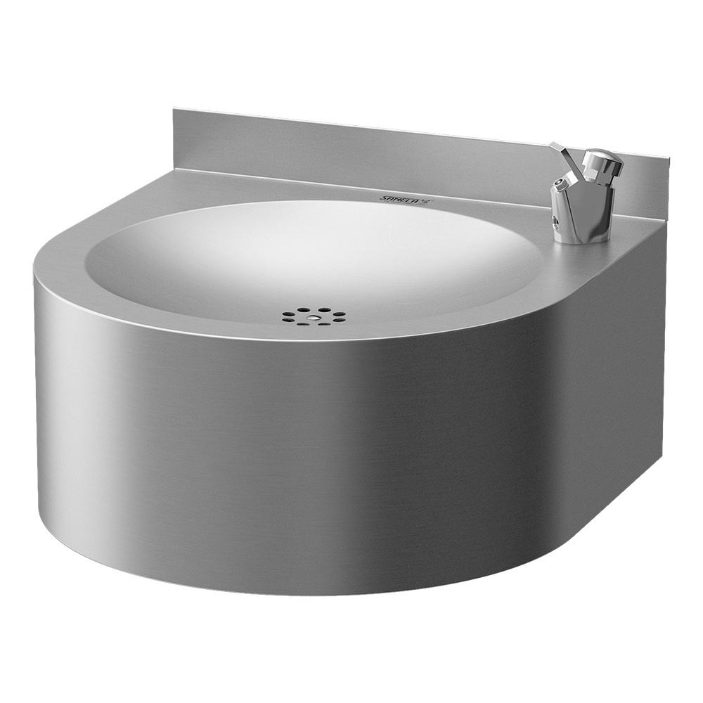 Nerezová pitná fontánka, s tlačnou pitnou armatúrou, závesná, vrátane sifónu a upevňovacej sady Sanela SLUN 14N