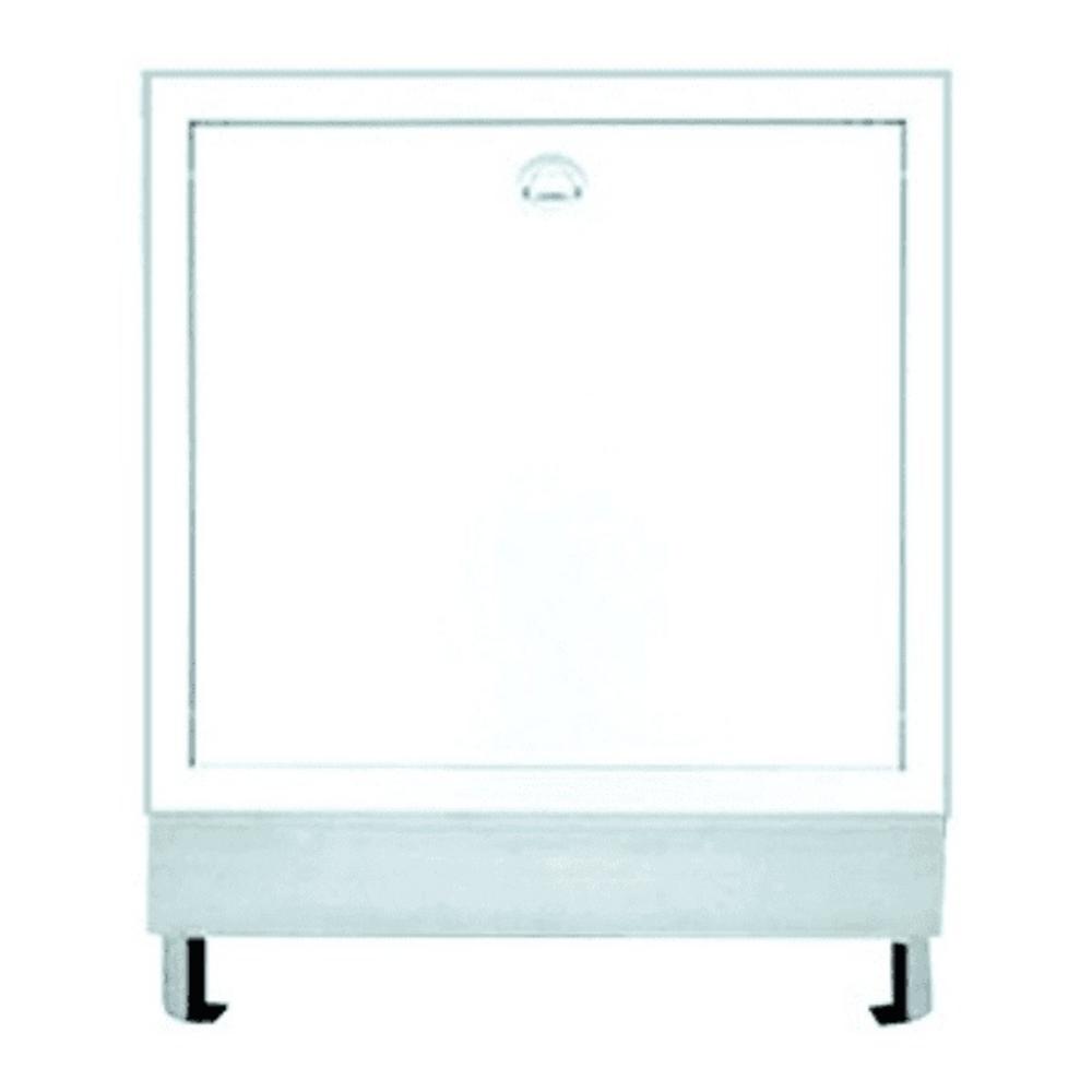 HERZ Skriňa rozdeľovača z oceľového pozinkovaného plechu pre montáž do steny, šírka 500 mm, hĺbka 110-150 mm, biela