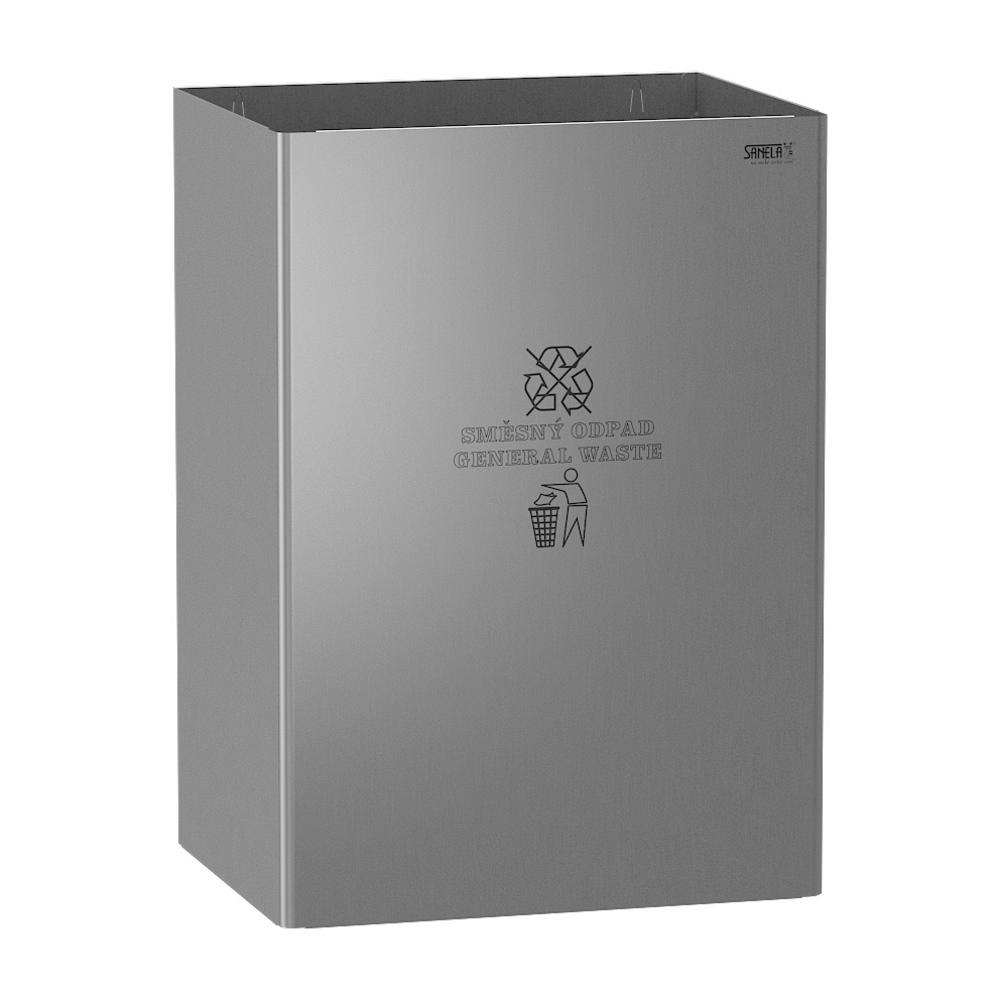 Nerezový odpadkový kôš s kpopisom ostatny odpad  420x320x590 Sanela SLZN 49AD