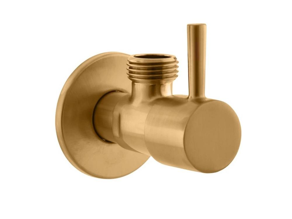 Rohový ventil s keramickým vrškom 1/2“x3/8“ kartáčovaná zlatá Slezák-RAV