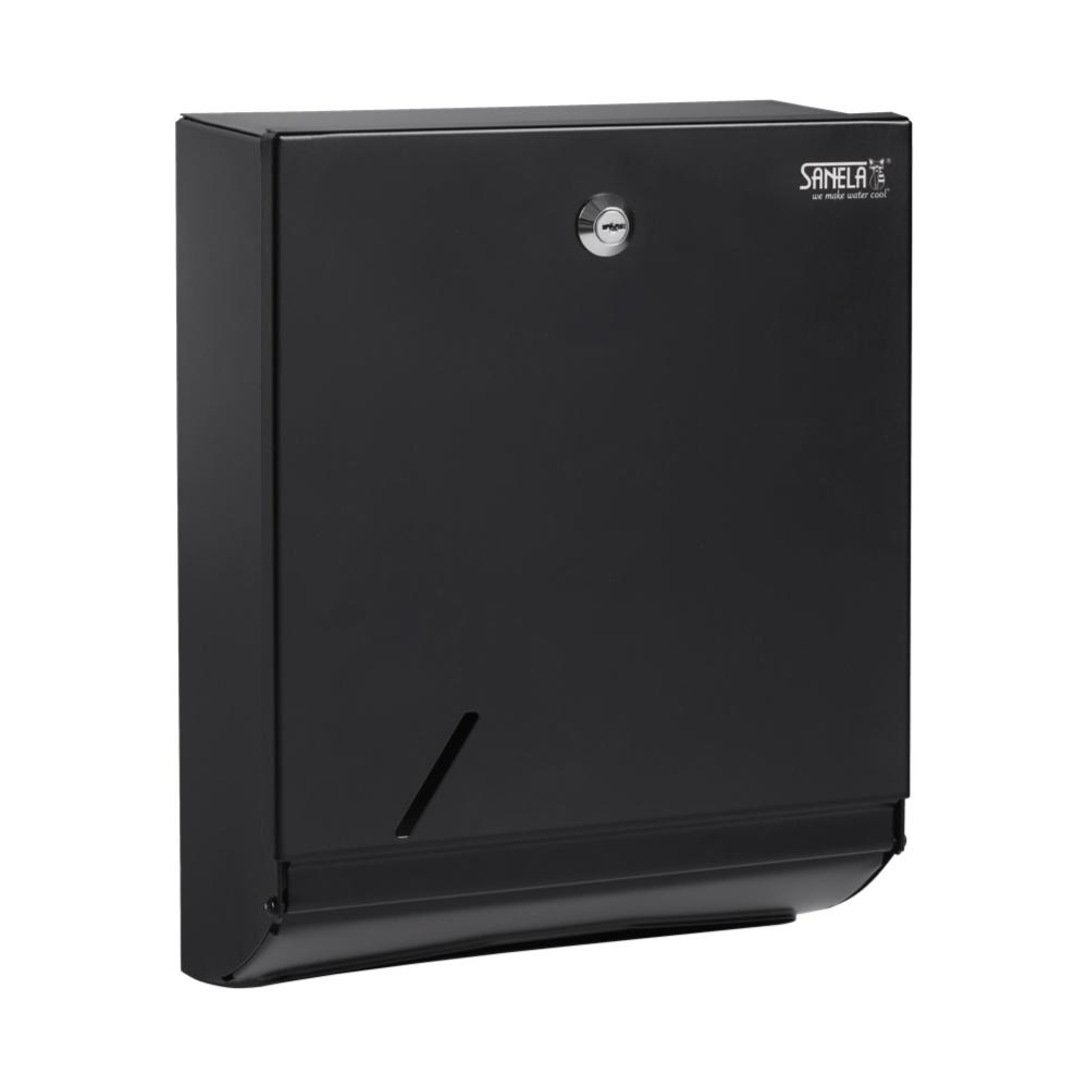 Nerezový zásobník na papierové utierky, uzamykateľný povrch čieny matný Sanela SLZN 20V