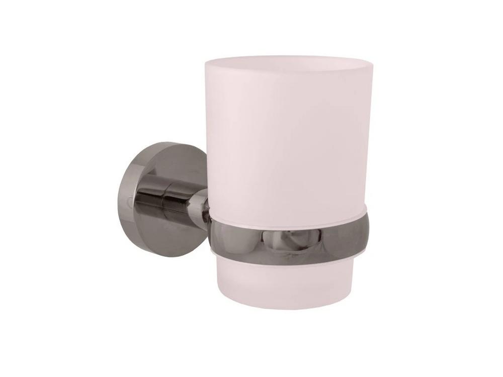 Držiak kefiek, kartáčovaný metal grey/pieskované sklo Colorado Slezák-RAV