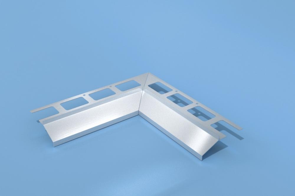 Hliníkový roh vnútorný pre balkónový profil komaxit antracit matny š.40mm dl.300x300mm