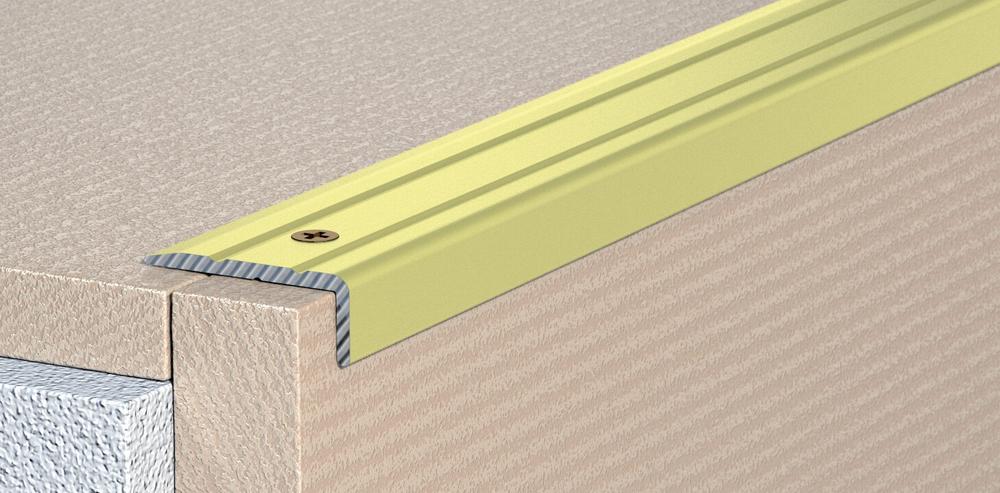 Hliníková schodová hrana skrutkovaná 25/9mm elox strieborný dl.2,7m