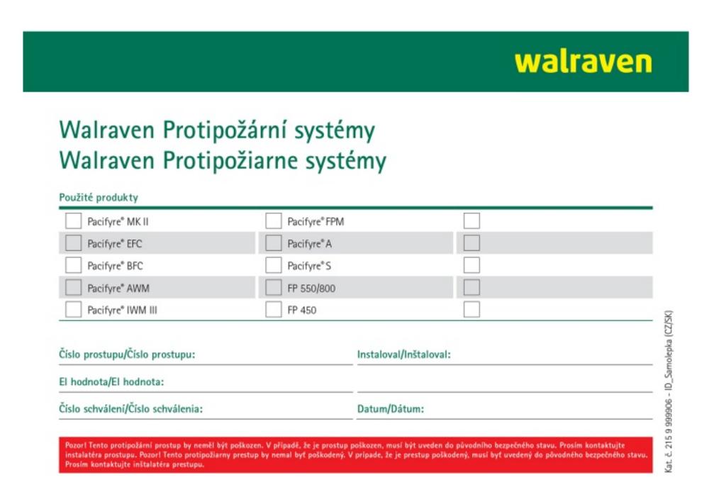 KM PROTIPOZIARNA ID KARTA PACIFYRE   WALRAVEN