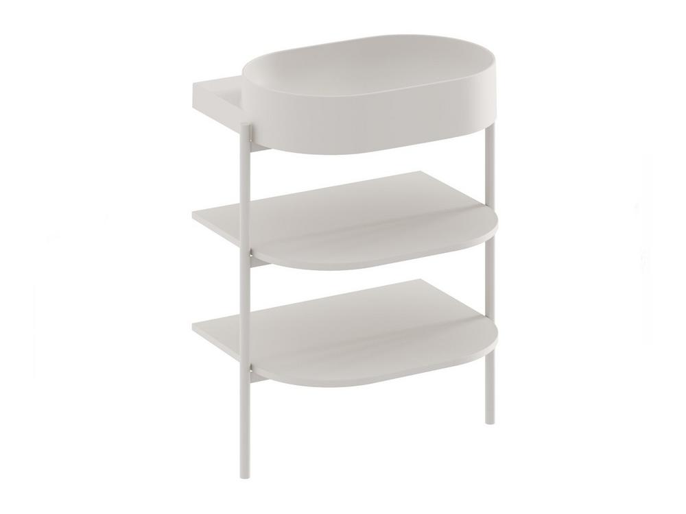 Nábytok skrinka pod umývadlo Smoke Grey 66,8x49,5x76,5 cm, lakovaný kov, MDF, 2 poličky Yard 60 Ravak