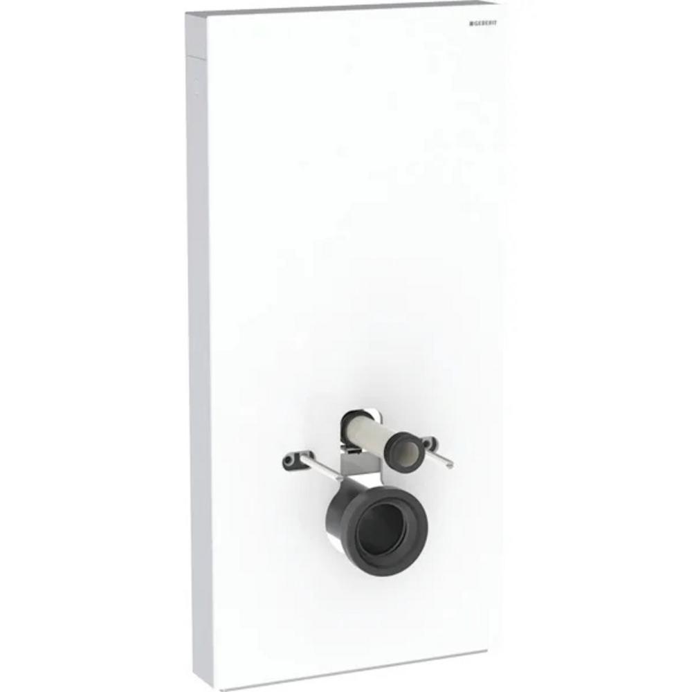 Sanitárny modul Geberit Monolith Plus pre závesné WC, 101 cm, predné opláštenie zo skla: Predné opláštenie: biele sklo, Bočné opláštenie: hliník