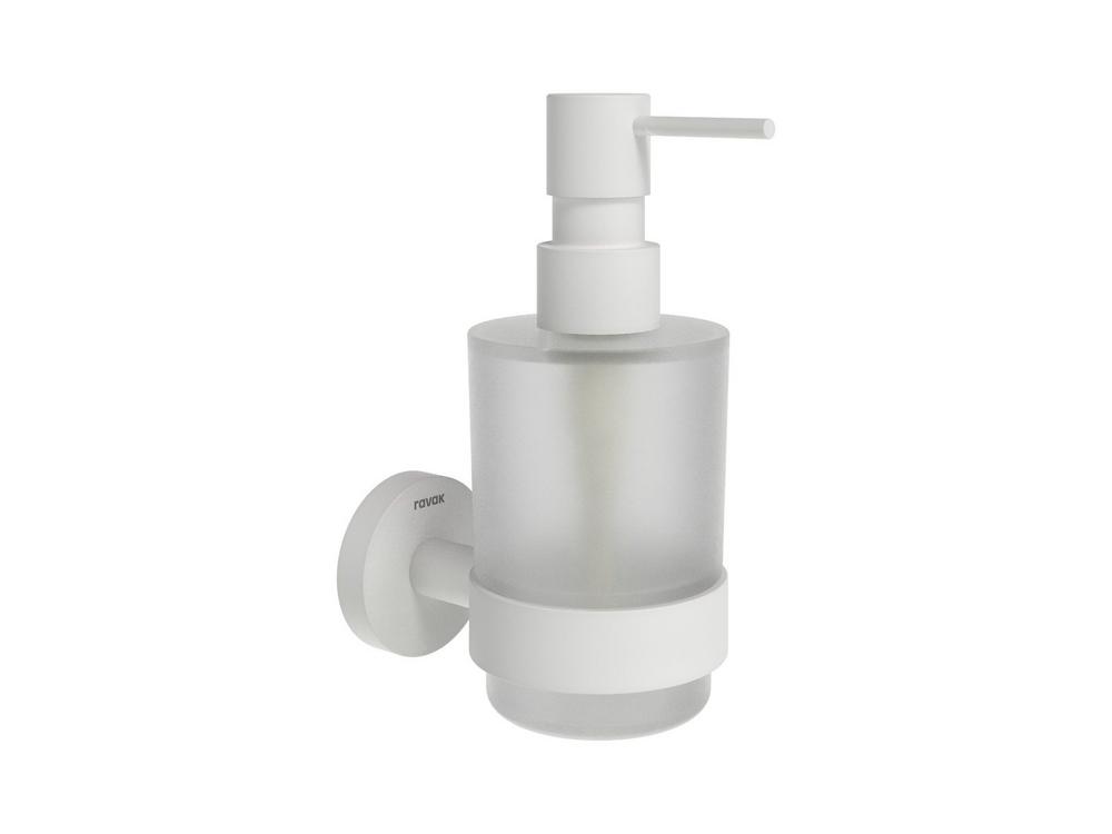 Dávkovač mydla Kona KN 231.10WHM biela matná/matné sklo Ravak