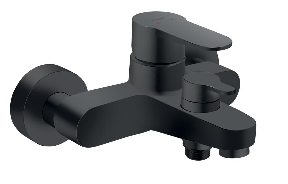 Vodovodná batéria vaňová nástenná páková čierna rozteč: 150mm bez príslušenstva, keramický prepínač Nostris  Novaservis