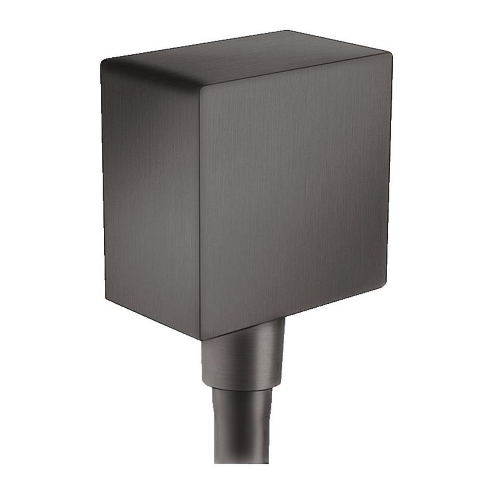 Pripojovacie kolienko FixFit, hranaté, Square so spätným ventilom, kartáčovaný čierny chróm