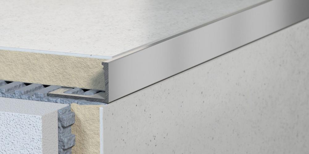 Hliníkový profil ukončovací komaxit CONCRETE SAND tvar L d=2,7 m, h=10 mm