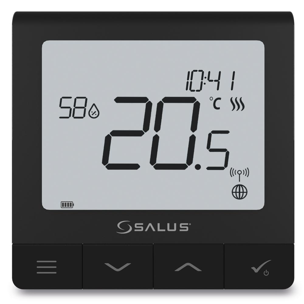 Bezdrôtový digitálny izbový termostat, nástenný, ultratenký, kompatibilný so systémom iT600, čierny
