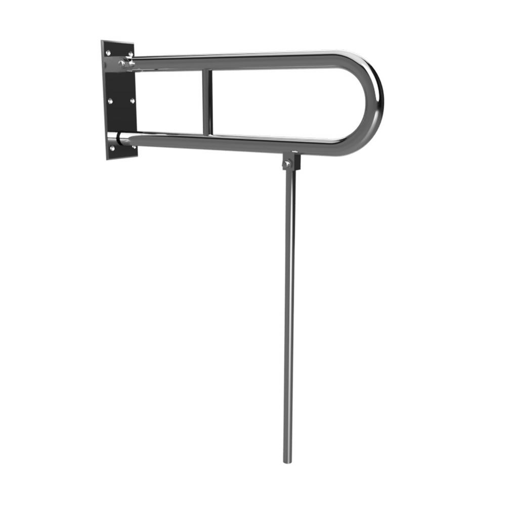 BEM HELP: Madlo, 600 mm, ve tvaru U, sklopné, s opěrnou nohou, bez krytky, nerez, lesk